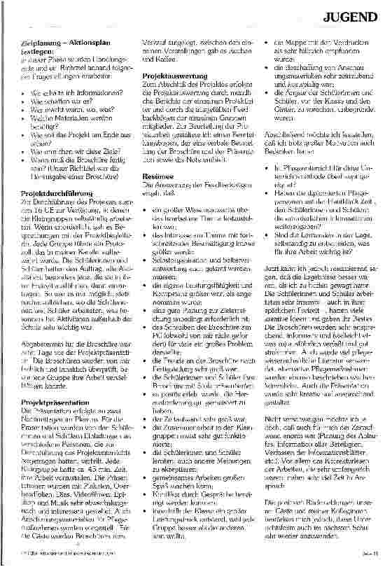 Vorschauseite 2: Pflegeunterricht einmal anders
