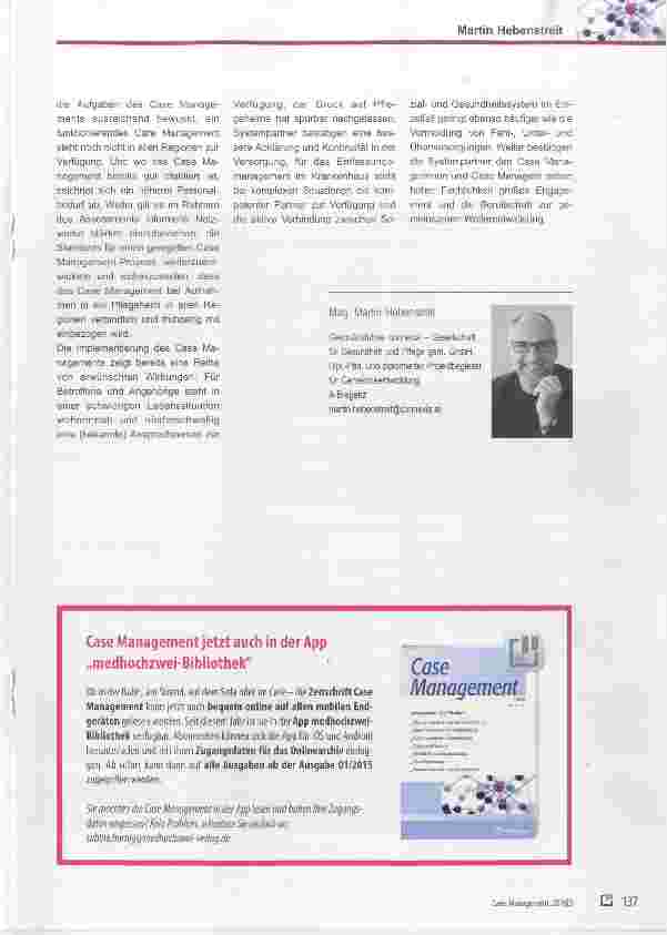 Vorschauseite 4: Case Management in der extramuralen Betreuung und Pflege älterer Menschen in Vorarlberg