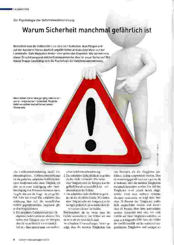 Vorschauseite 1: Warum Sicherheit manchmal gefährlich ist