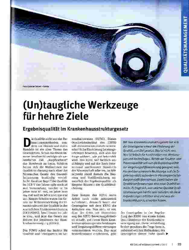 Vorschauseite 1: (Un)taugliche Werkzeuge für hehre Ziele