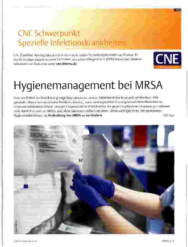 Vorschauseite 1: Hygienemanagement bei MRSA