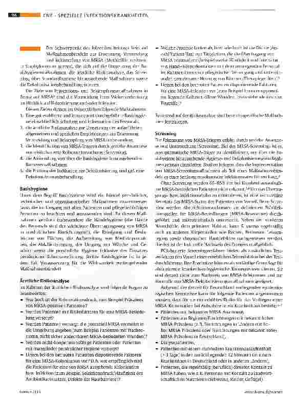 Vorschauseite 2: Hygienemanagement bei MRSA