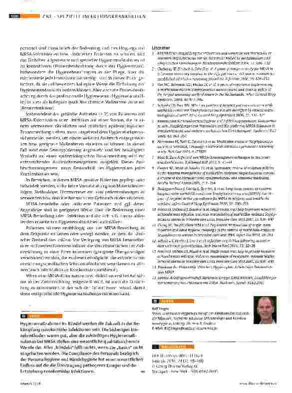 Vorschauseite 6: Hygienemanagement bei MRSA