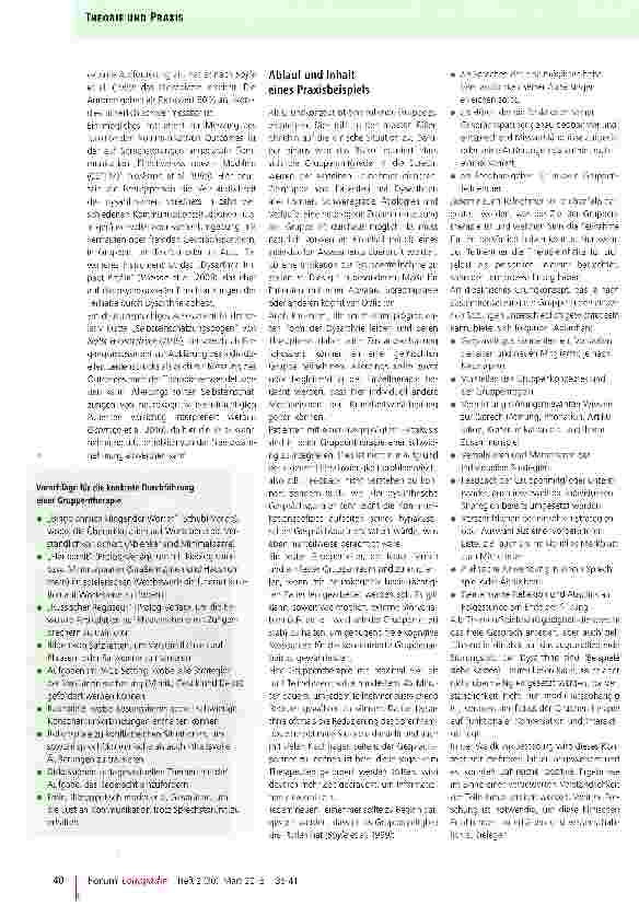 Vorschauseite 5: Gruppentherapie bei Dysarthrie