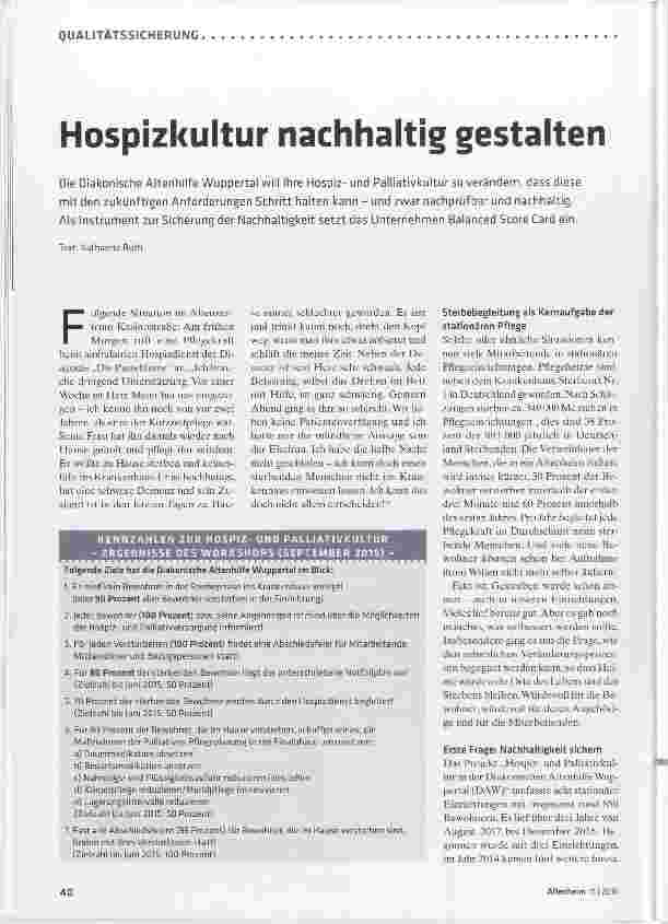 Vorschauseite 1: Hospizkultur nachhaltig gestalten
