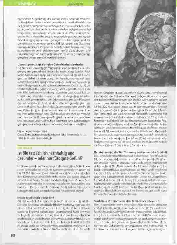 Vorschauseite 1: Ist Bio tatsächlich nachhaltig und gesünder oder nur fürs gute Gefühl?