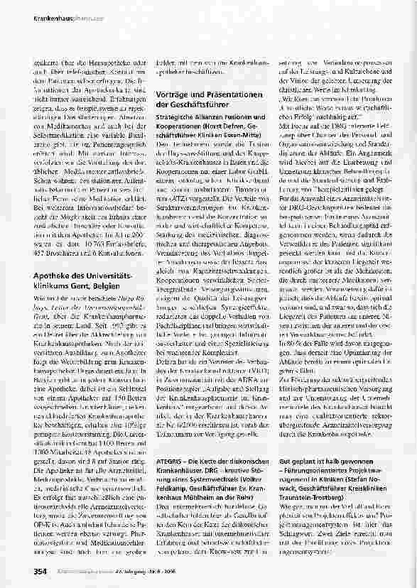 Vorschauseite 4: Klinische Pharmazie in Europa: Belgien - Deutschland - Niederlande