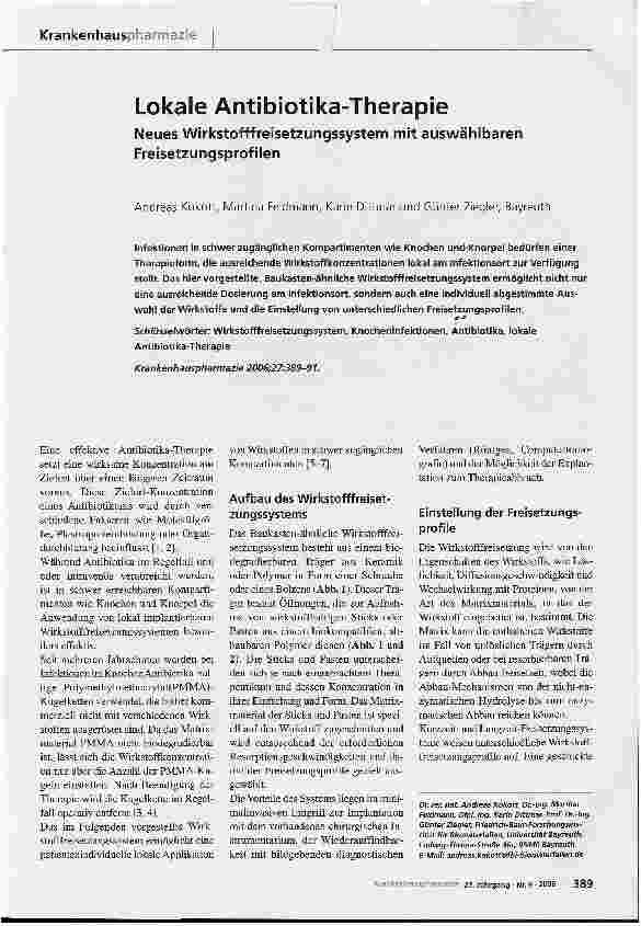 Vorschauseite 1: Lokale Antibiotika-Therapie