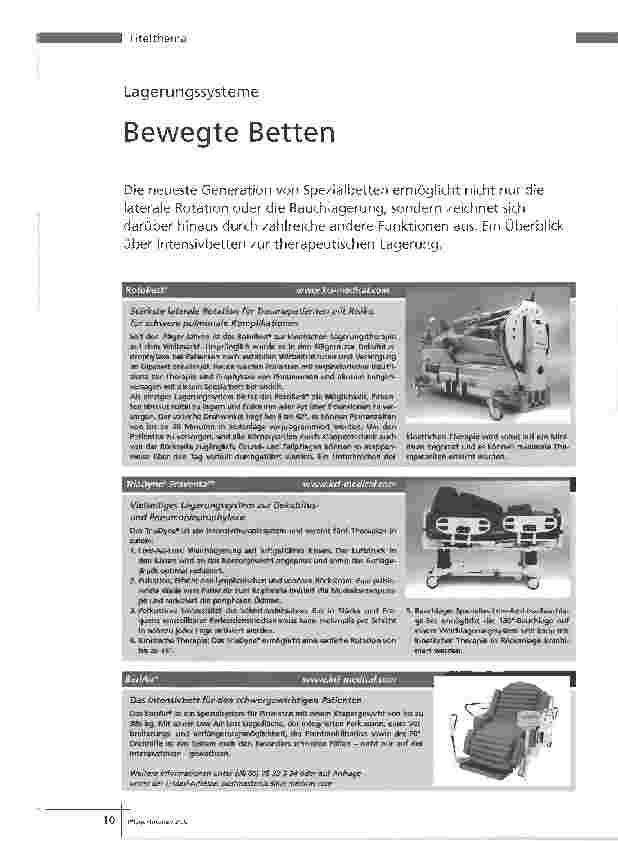 Vorschauseite 1: LagerungssystemeBewegte Betten