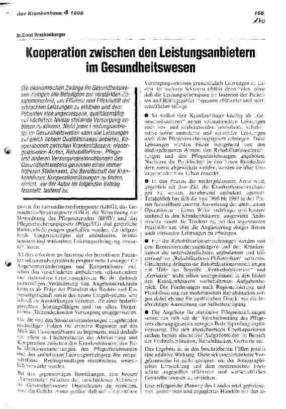 Vorschauseite 1: Kooperation zwischen den Leistungsanbietern im Gesundheitswesen