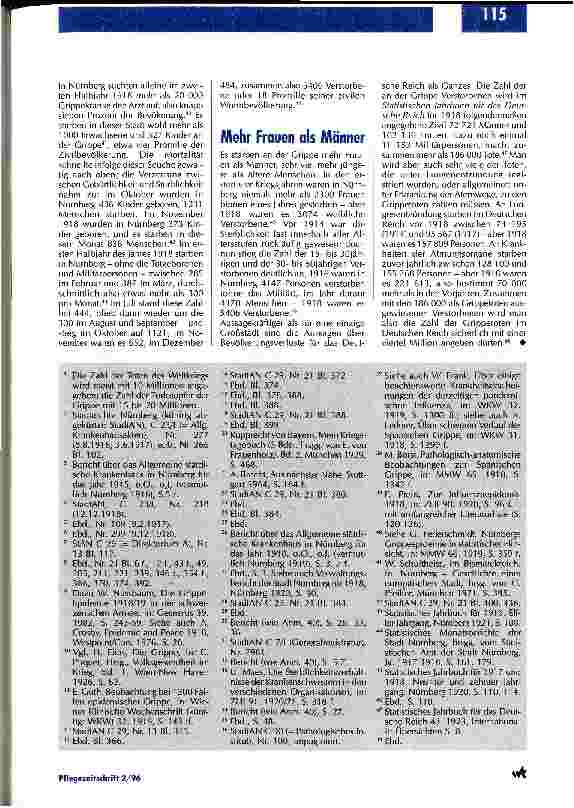 Vorschauseite 4: Die Pflegenden waren doppelt betroffen Die Grippeepidemie im Jahre 1918