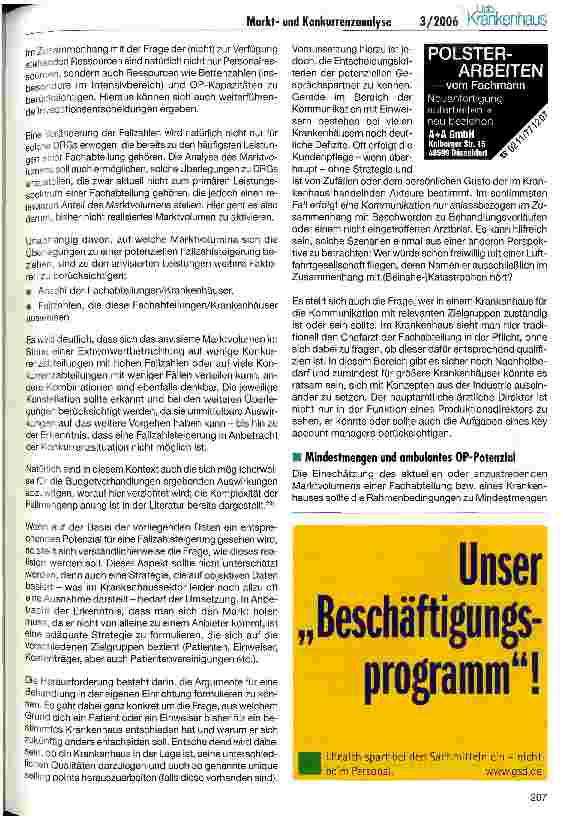Vorschauseite 5: Marktund Konkurrenzanalyse auf der Basis des Qualitätsberichts nach § 137 SGB Y