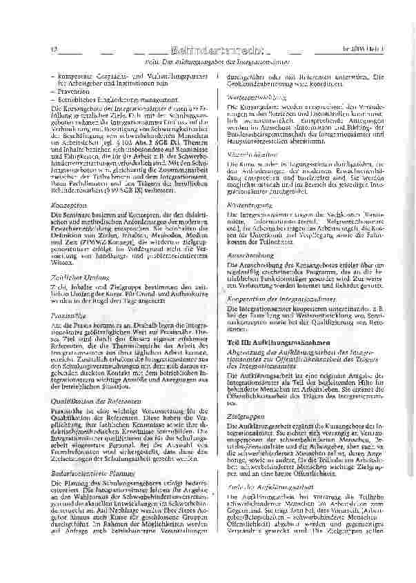 Vorschauseite 3: Das Bildungsangebot der Integrationsämter