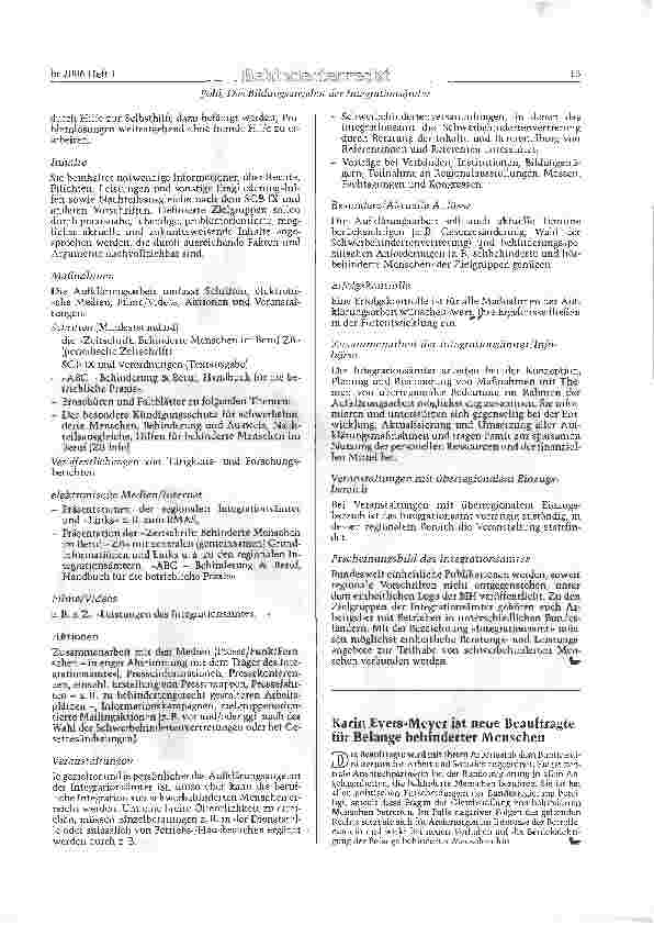 Vorschauseite 4: Das Bildungsangebot der Integrationsämter