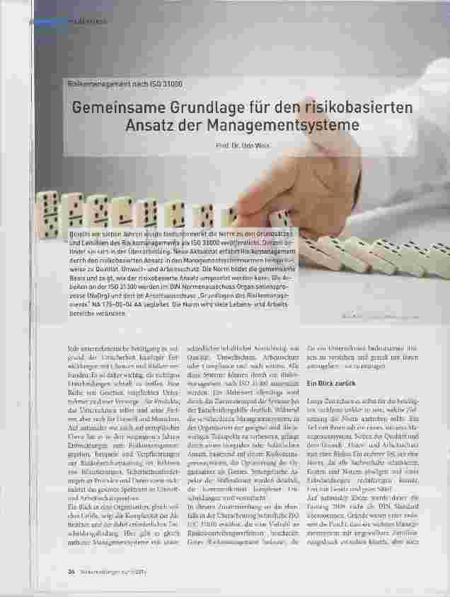 Vorschauseite 1: Gemeinsame Grundlage für den risikobasierten Ansatz der Managementsysteme