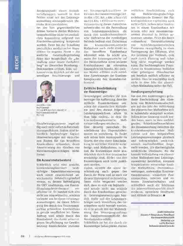Vorschauseite 2: Mehrleistungsabschläge trotz planerischer Maßnahme? Beschränkungder Ausnahme von Mehrleistungsabschlägen auf das Jahr der krankenhausplanerischen Maßnahme?
