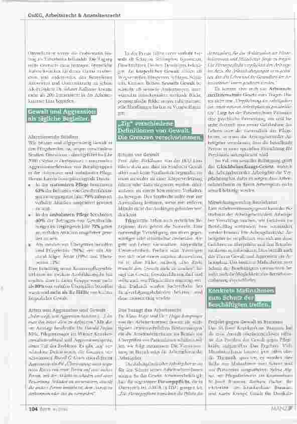 Vorschauseite 2: AK-Tagung: Beschäftigte in der Pflege vor Gewalt schützen