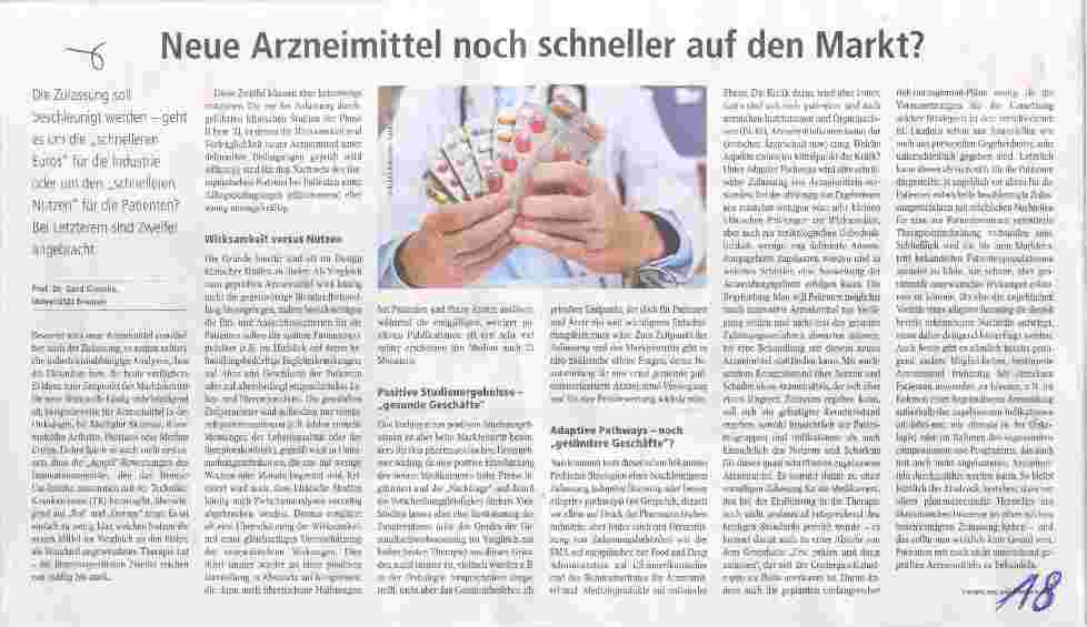 Vorschauseite 1: Neue Arzneimittel noch schneller auf den Markt?