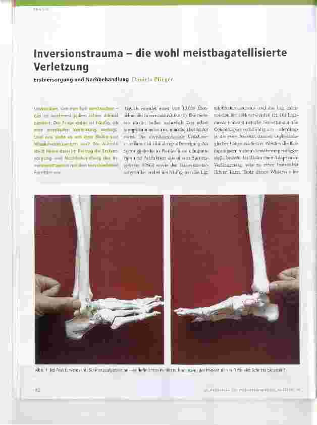 Vorschauseite 1: Inversionstrauma die wohl meistbagatellisierte Verletzung