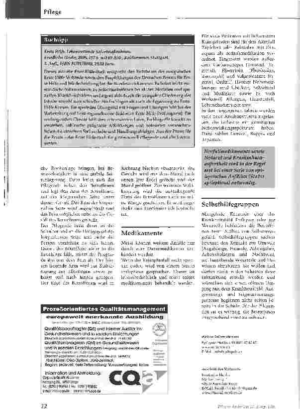 Vorschauseite 3: Krampfanfall - Was tun?Pflege bei Epilepsie