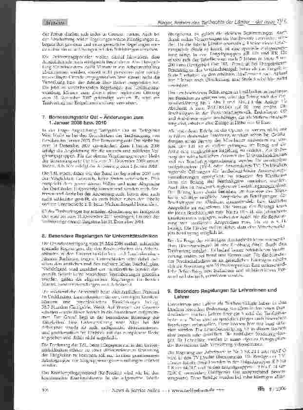 Vorschauseite 5: Reform des Tarif rechts der Länder - der neue TV-L