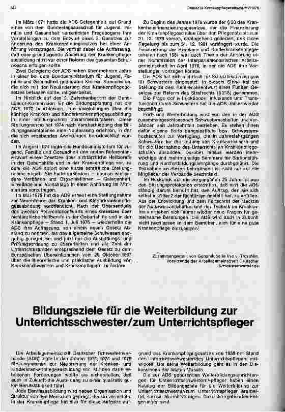Vorschauseite 3: 25 Jahre Arbeitsgemeinschaft Deutscher Schwesternverbände