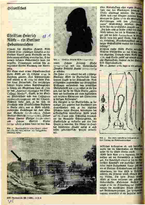 Vorschauseite 1: Christian Heinrich Ribke - ein Berliner Hebammenlehrer