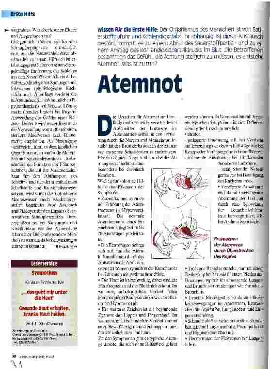 Vorschauseite 1: Atemnot Wissen für die Erste Hilfe