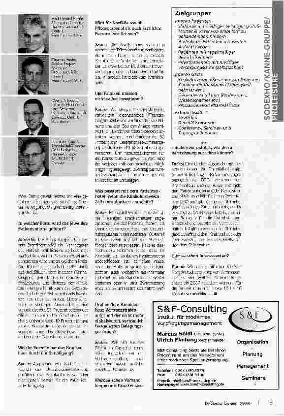 Vorschauseite 2: Aus Patienten werden GästeKonsortium plant Visavis-Patientenhotels in Kooperation mit Kliniken