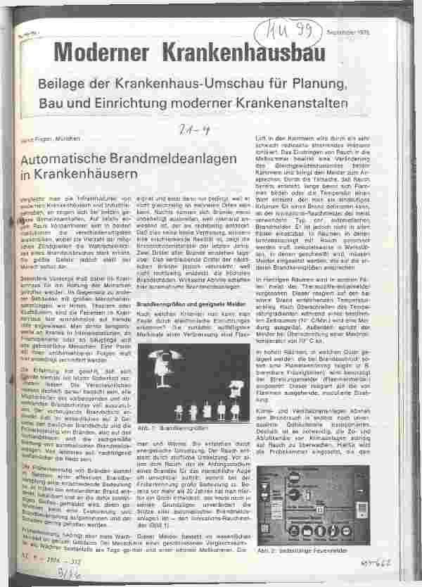 Vorschauseite 1: Moderner Krankenhausbau Automatische Brandmeldungen in Krankenhäusern