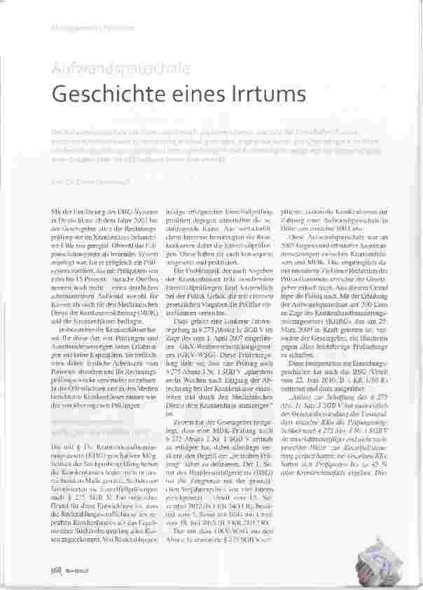 Vorschauseite 1: Aufwandspauschale Geschichte eines Irrtums