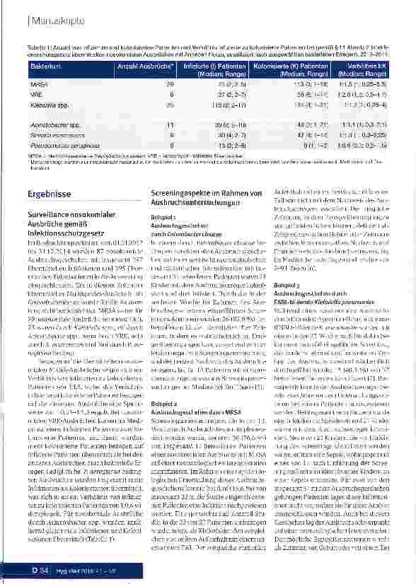 Vorschauseite 3: Die Bedeutung von Screeninguntersuchungen bei nosokomialen Ausbrüchen aus epidemiologischer Perspektive