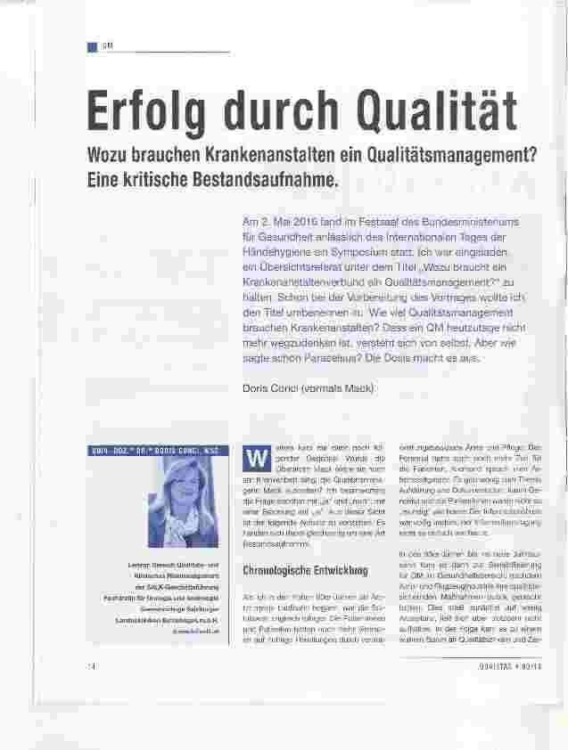 Vorschauseite 1: Erfolg durch Qualität