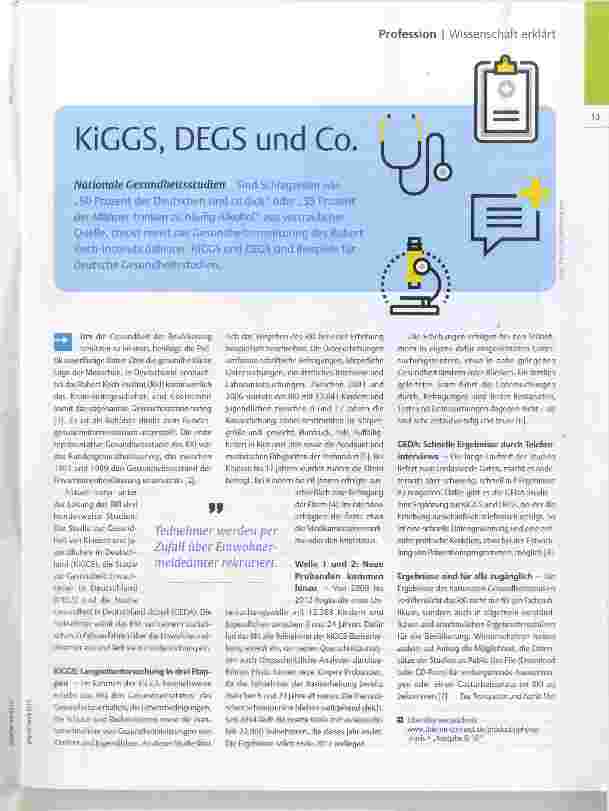 Vorschauseite 1: KiGGS, DEGS und Co.