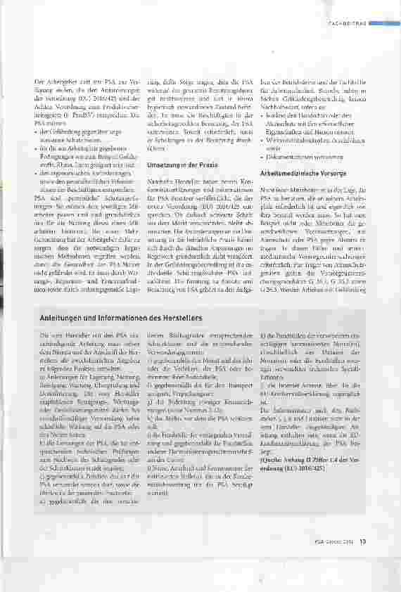 Vorschauseite 2: Auswahl und Einsatz von PSA