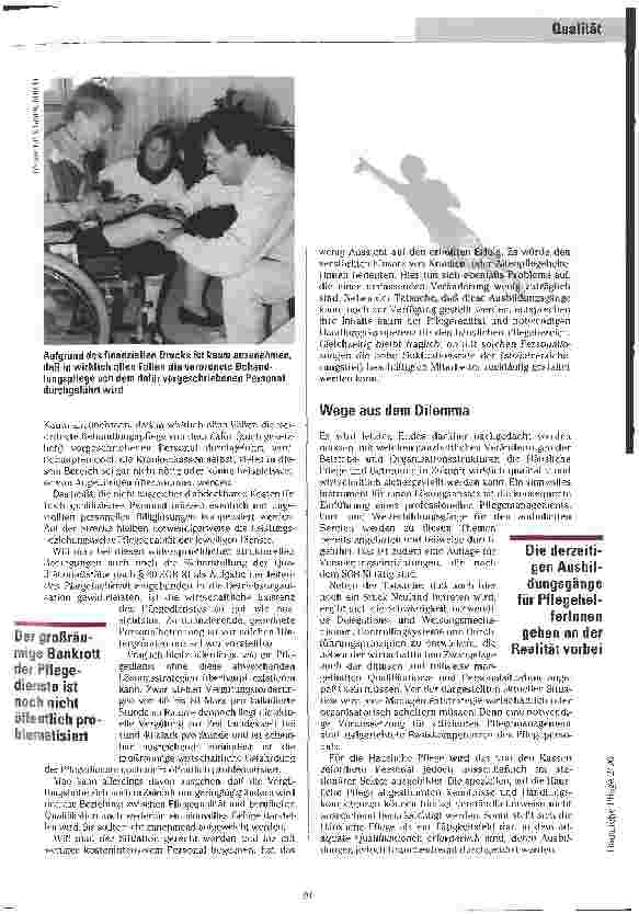 Vorschauseite 4: Wunsch und Wirklichkeit Ist Qualität in der Häuslichen Pflege überhaupt zu gewährleisten?