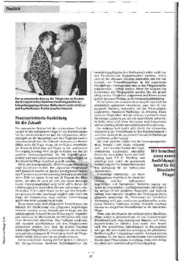 Vorschauseite 5: Wunsch und Wirklichkeit Ist Qualität in der Häuslichen Pflege überhaupt zu gewährleisten?