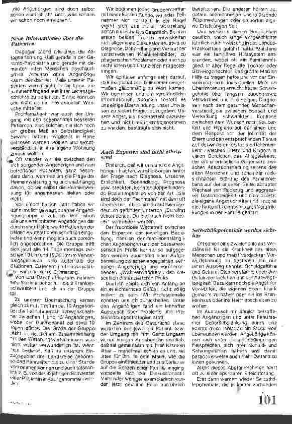 Vorschauseite 2: Angehörigengruppen Erfahrung in der Geronto-Psychiatrie