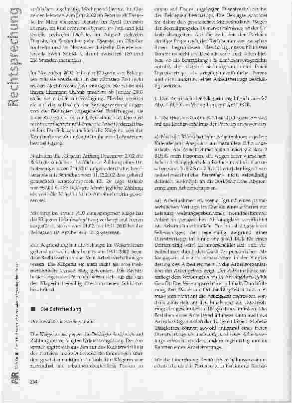 Vorschauseite 2: Zum Urlaubsanspruch einer arbeitnehmerähnlichen Person