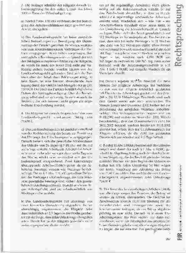 Vorschauseite 5: Zum Urlaubsanspruch einer arbeitnehmerähnlichen Person