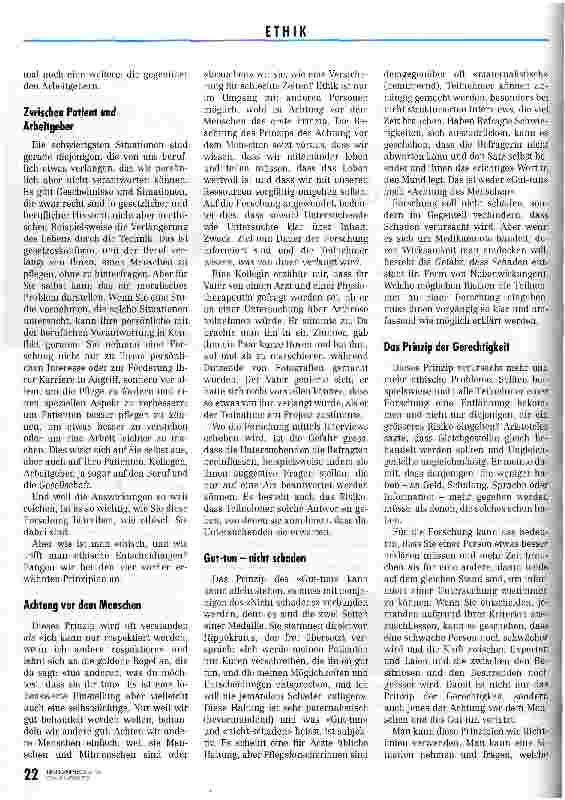 Vorschauseite 2: Pflegeforschung und die ethische Herausforderung Ethische Prinzipien und wie sie gelebt werden können