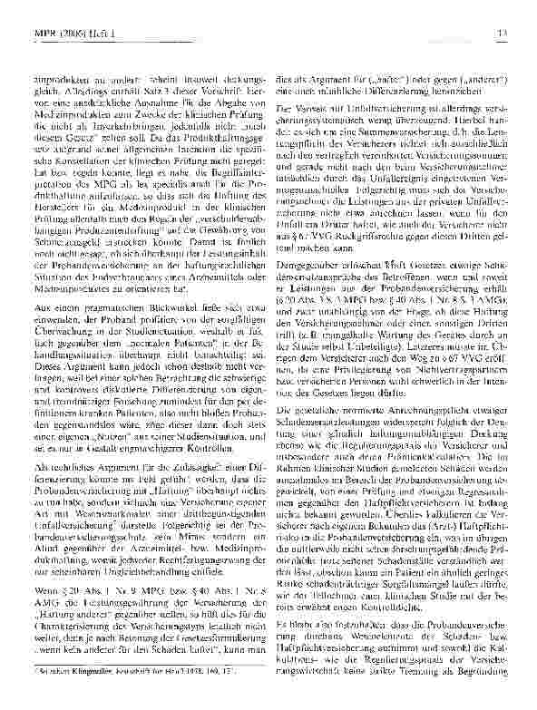 Vorschauseite 3: Die Probandenversicherung bei klinischen Prüfungen mit Medizinprodukten