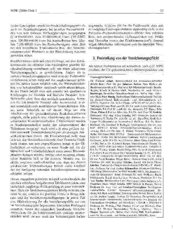 Vorschauseite 5: Die Probandenversicherung bei klinischen Prüfungen mit Medizinprodukten