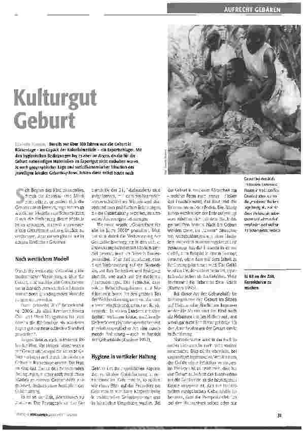 Vorschauseite 1: Kulturgut Geburt