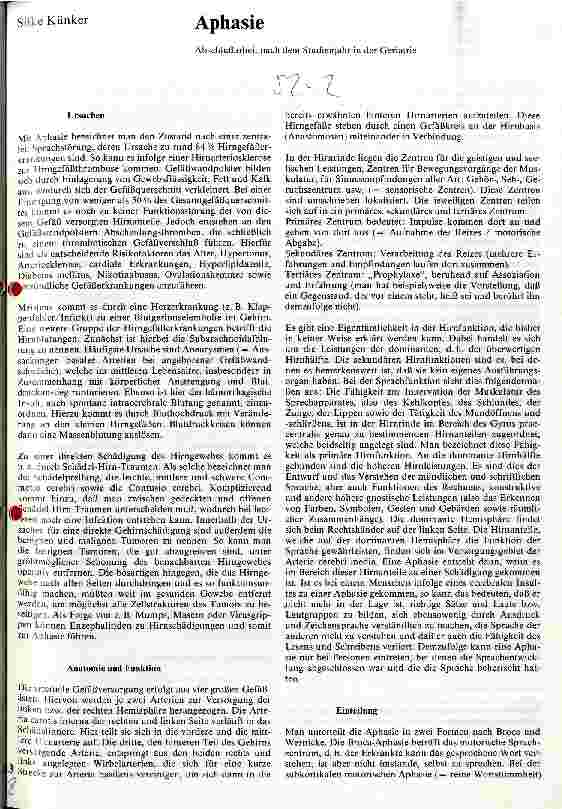 Vorschauseite 1: Aphasie