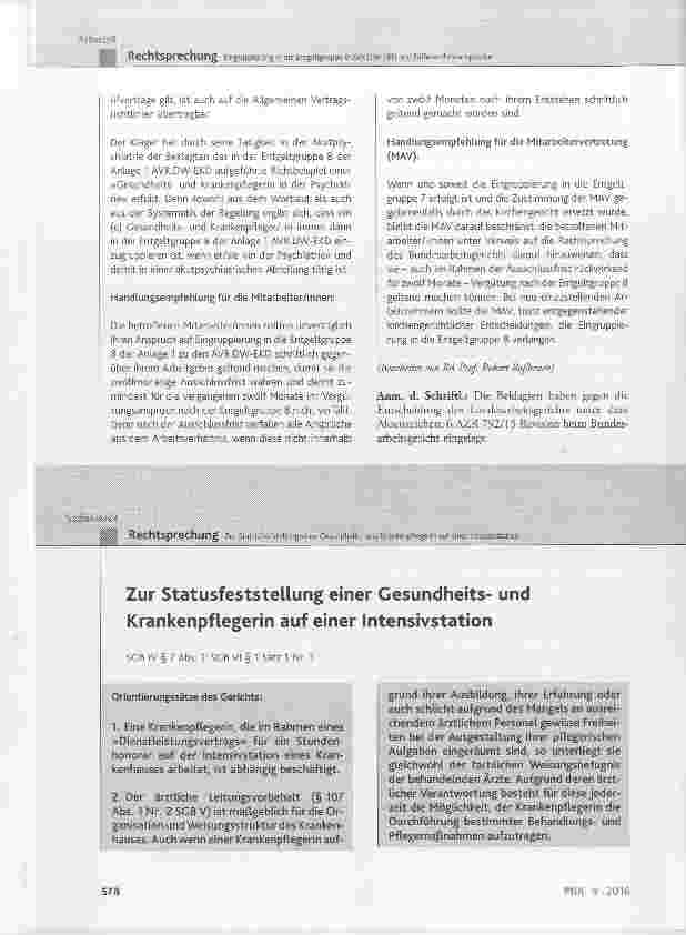 Vorschauseite 1: Zur Statusfeststellung einer Gesundheitsund Krankenpflegerin auf einer Intensivstation
