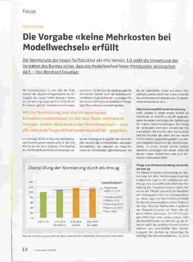 Vorschauseite 1: Die Vorgabe «keine Mehrkosten bei Modellwechsel» erfüllt