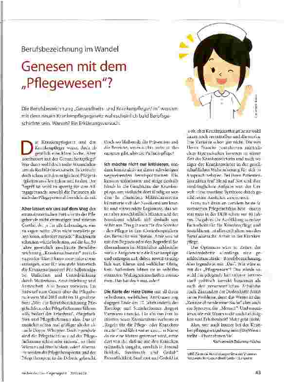 Vorschauseite 1: Genesen mit dem „Pflegewesen?