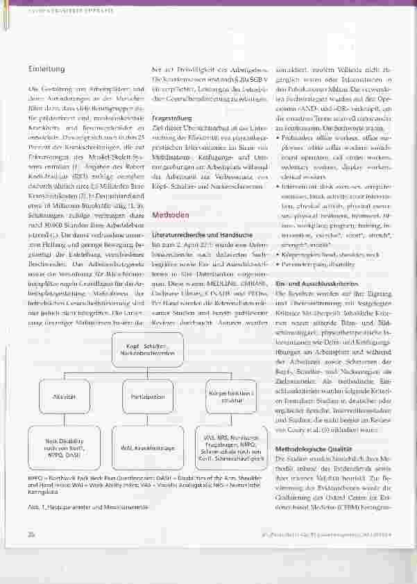 Vorschauseite 2: Der Effekt von Physiotherapie am Arbeitsplatz auf Kopf-, Schulterund Nackenschmerzen bei Büroangestellten