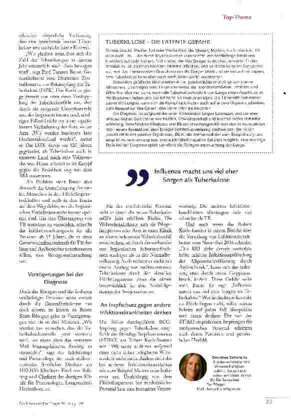 Vorschauseite 2: Risiko Tuberkulose?